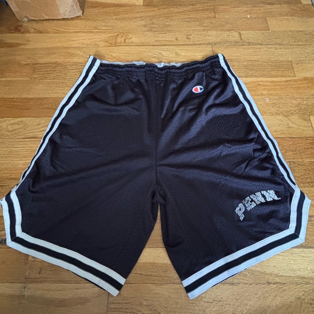 Champion Black Athletic Shorts Elastic Waistband Mesh